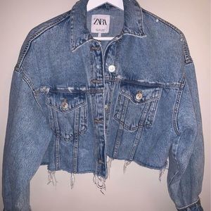 Zara Cropped Denim Jacket